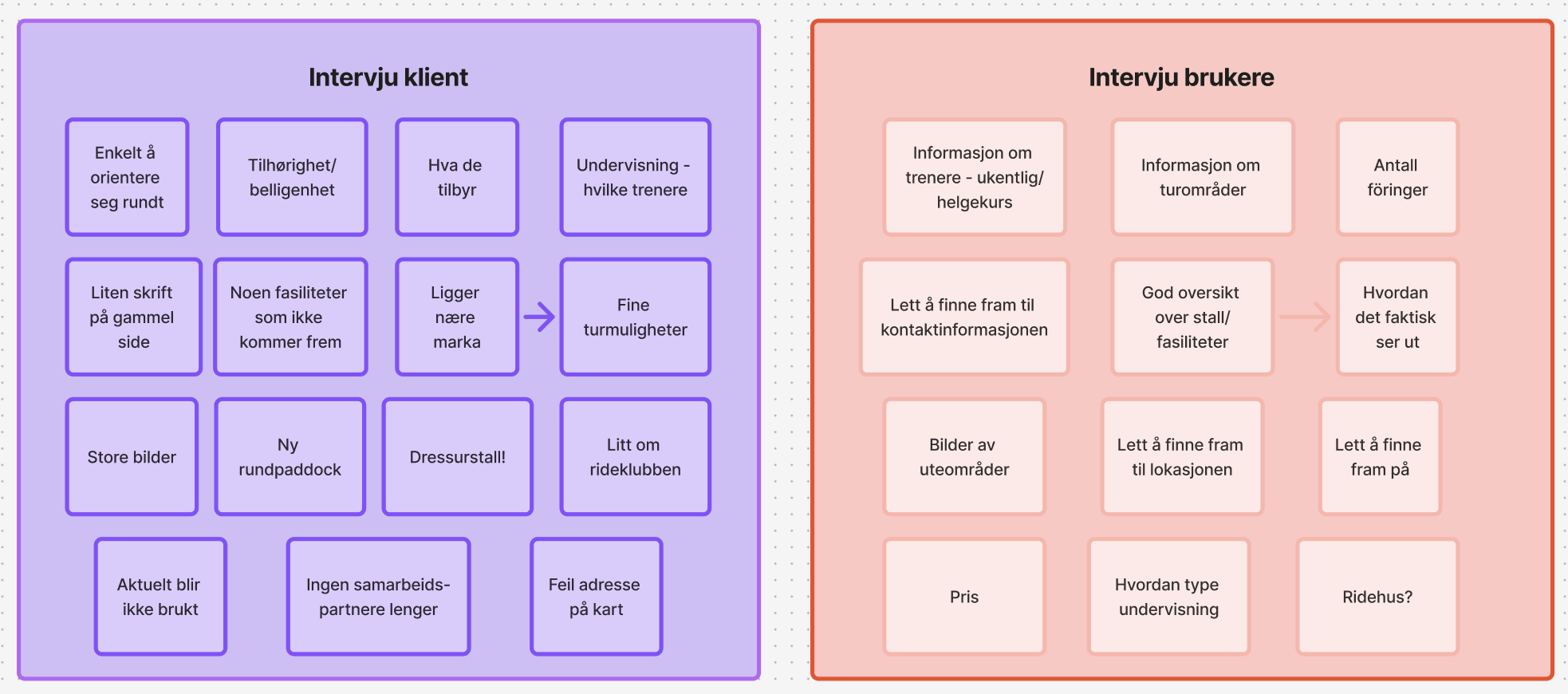Analyse fra innsiktsarbeidet for Tanum Ridesenter