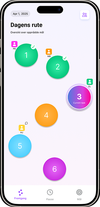 Prototype med visuell fremgang for studieoppgaver