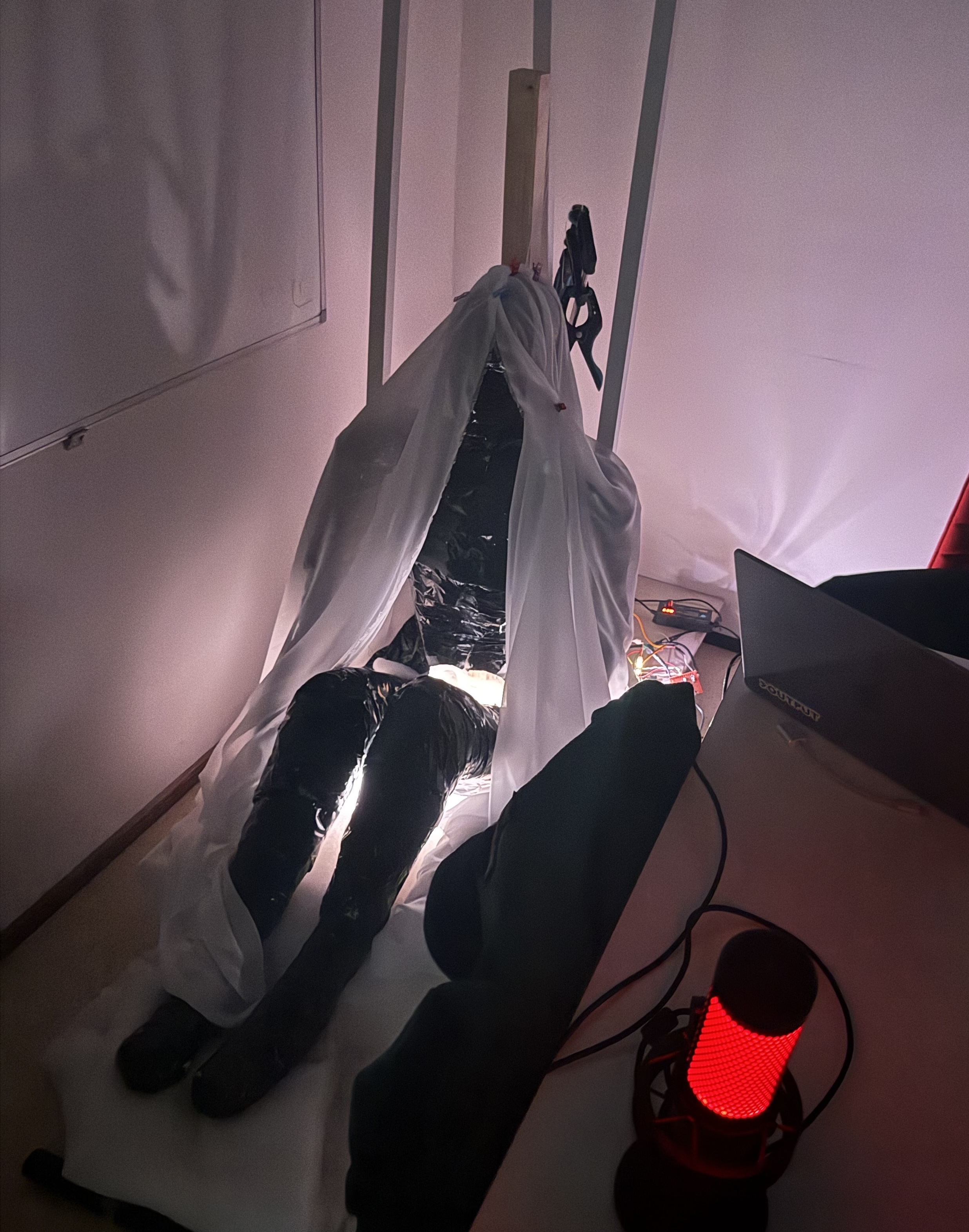Testing av Sustained by Voices med mikrofon og elektronikk
