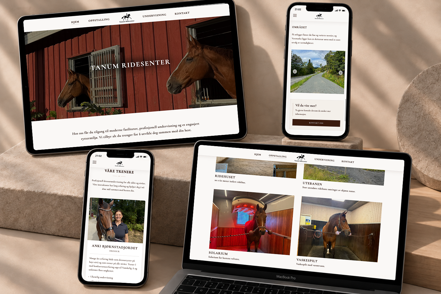 Utvalgte skjermbilder fra Tanum Ridesenter